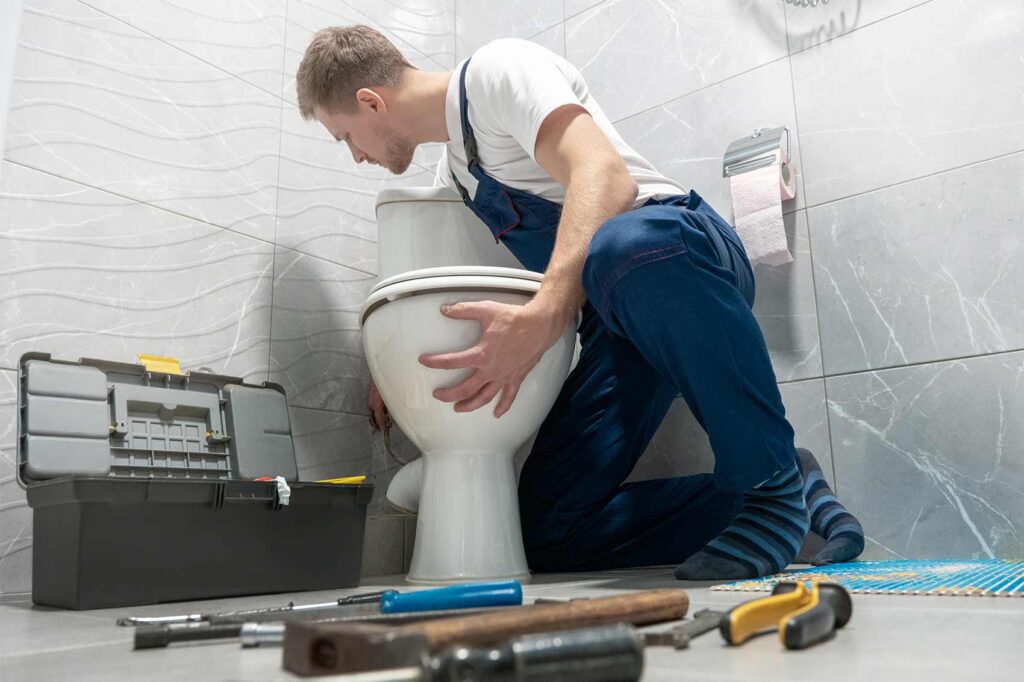 installation de plomberie de toilette